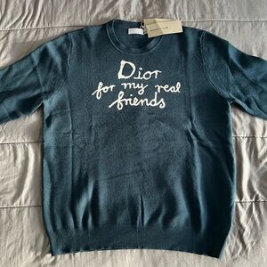 Dior Teal Knit with Cream Script